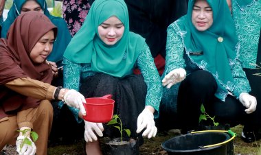 Memperingati HKG PKK Ke -52 Tahun 2024, Ketua TP PKK Pelalawan Gerakan Serentak Menanam Cabai