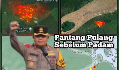 Sinergitas TNI-POLRI Satgas Karhutla Berjibaku Proses Pemadaman Di Desa Pulau Muda