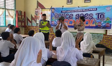 Police Goes To School, Satlantas Polres Pelalawan Edukasi Pelajar Dalam Rangka Operasi Tertib Ramadhan Lancang Kuning 2024