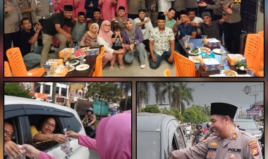 Ramadhan Berkah, Polsek Pangkalan Kerinci Bagi Takjil Dan Buka Puasa Bersama