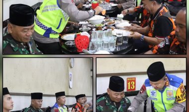Keakraban Kapolres Bersama Pabung Pelalawan Terkait Sinergitas TNI Polri