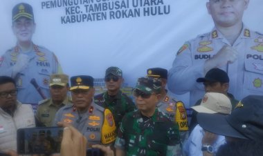 Danrem 031/WB Bersama Ketua KPU Dan Bawaslu Provinsi RIAU Tinjau Langsung Pemilihan Suara Ulang (PSU) 31 TPS