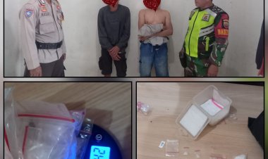 Woow.. Saat Lakukan Patroli Karlahut Babinsa Dan Babinkamtibmas Pergoki 2 Orang Transaksi Narkoba
