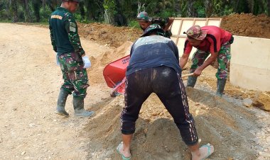TNI Bersama Rakyat, Satgas TMMD Ke 121 Kodim 0313/KPR Selesai Pemasangan 2 Lining Gorong-gorong