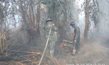 Danramil 15/Kuala Kampar Kapten Inf Hendra P Barus Puji Syukur Hujan Deras Api Dapat Di Padamkan