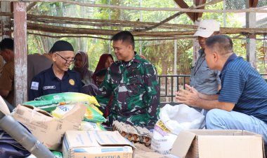 Disperindagkop UKM Kabupaten Kampar Bersinergi Bersama Satgas TMMD Gelar Operasi Pasar di Desa Tanjung Belit selatan