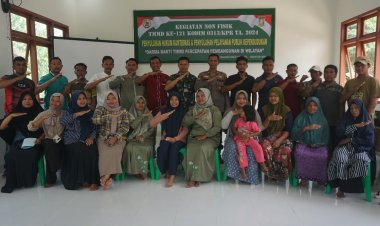 Bersinergi Satgas TMMD Ke 121 Kodim 0313/KPR Bersama Polsek Kampar Kiri Beri Penyuluhan Hukum Kepada Masyarakat