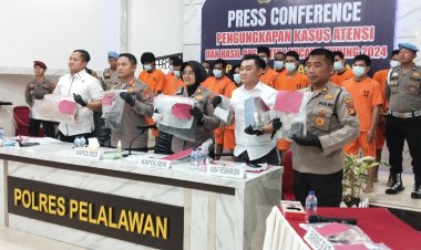 Polres Pelalawan Gelar Pres Conference Pengungkapan Kasus Selama Ops Antik Lancang Kuning 2024