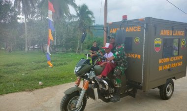 Humanis Tim Satgas TMMD Kodim 0313/KPR Bantu Anak Sekolah Menyeberangi Sungai: Kasih Sayang dan Keperdulian untuk Anak anak Bangsa