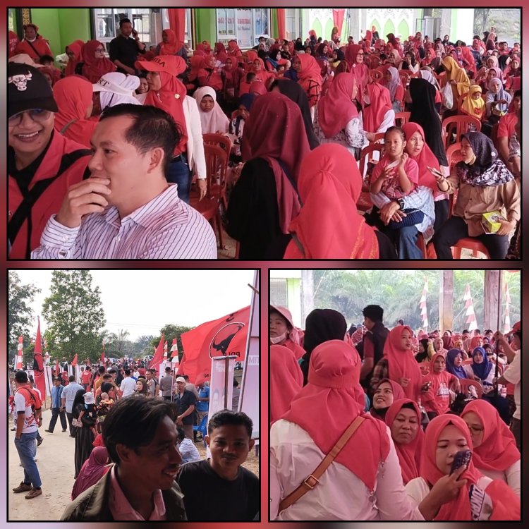 Membludak, Pendukung Paslon Zukri - Tamrin Mengantar Pendaftaran Ke Kantor KPU Pelalawan "Pelalawan Menawan"