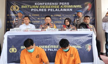 8 Hari Pengejaran, Kapolres Pelalawan Konfrensi Pers Pengungkapan Pembakaran Mobil Sempat Viral
