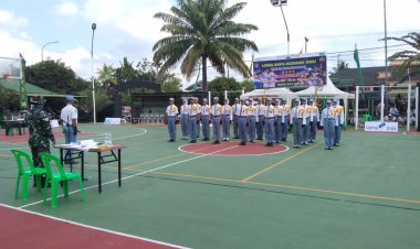 SMK N 1 PELALAWAN TAMPIL LOMBA PBB HUT TNI KE 79 DI KODIM 0313/KPR