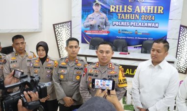 Kapolres Pelalawan gelar Rilis Akhir Tahun 2024,  Sejumlah Tindak Pidana Mengalami Penurunan.