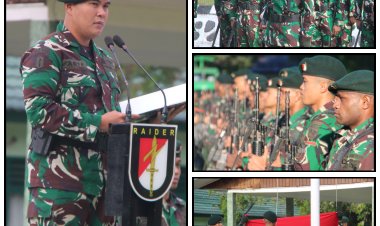 Tanamkan Semangat Dan Disiplin Kepada Prajurit Melalui Upacara Bendera Pertama Di Awal Tahun 2025