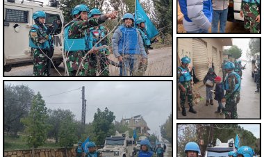 Satgas Indobatt XXIII-R Laksanakan Foot Patrol di Lebanon Selatan, Wujudkan Stabilitas dan Implementasi Resolusi DK PBB 1701