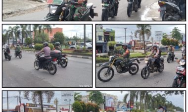 Ciptakan Kondisi Aman Jelang Lebaran, Anggota Koramil 09/Langgam dan Polsek Pangkalan kerinci Patroli Bersama