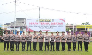 Kapolres Pelalawan Pimpin Serah Terima jabatan Kabag SDM dan Kapolsek Pangkalan Lesung Polres Pelalawan