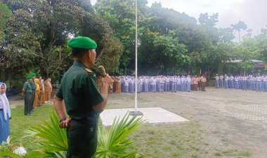 Bertindak Sebagai Irup ,Danramil 09/Langgam Himbauan Siswa SMK Tanamkan Disiplin