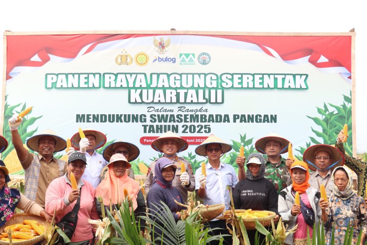 Sukseskan ASTA CITA, PT MUsim Mas Bersinergi Dengan Polres Pelalawan Panen Raya Jagung  Dukung Swasembada Pangan