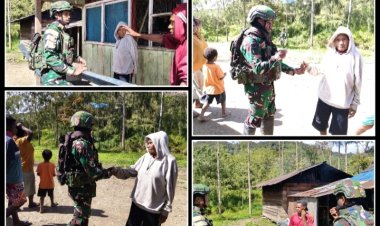 TNI Semakin Dekat di Hati Rakyat: Pos Bulangkop Gelar Anjangsana Penuh Kehangatan di Kampung Bulangkop