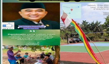 Warga Dusun IV Desa Kapau Jaya Antusias Membangun Lapangan Voli Menyambut HUT RI Ke 80