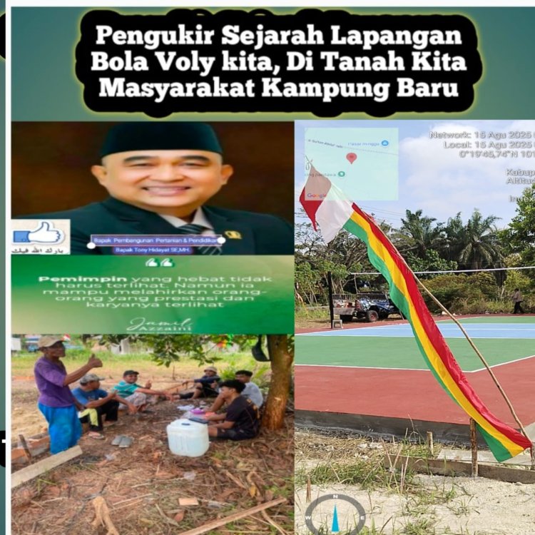 Warga Dusun IV Desa Kapau Jaya Antusias Membangun Lapangan Voli Menyambut HUT RI Ke 80