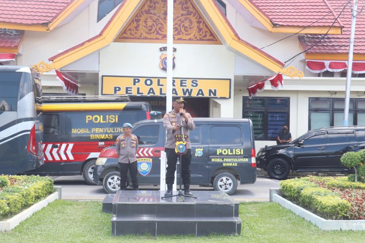 Kapolres Pelalawan Pimpin Patroli Skala Besar Dan Show Of Force