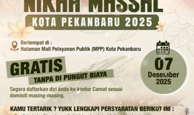 Antusias Warga Tinggi, 43 Pasangan Daftar Program Nikah Massal Gratis Pemko Pekanbaru 2025