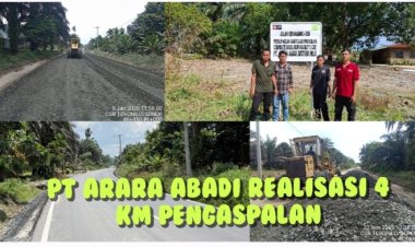 Realisasikan CSR, PT Arara Abadi Bangun 4 KM Jalan Aspal Tipe A