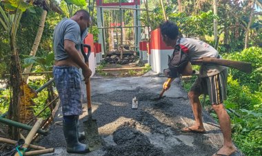 Semangat Nasionalisme dan Kebersamaan, Sentuhan Merah Putih Warnai Jembatan Perintis Garuda di Desa Sawangan