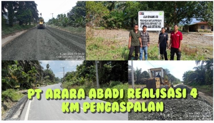 Realisasikan CSR, PT Arara Abadi Bangun 4 KM Jalan Aspal Tipe A