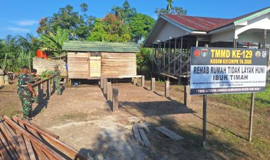 Wakilkan Impian Rumah Layak Huni, Program RTLH Ibu Timah Di TMMD Ke 129 Kodim 0313/KPR Capai Progres 13 Persen