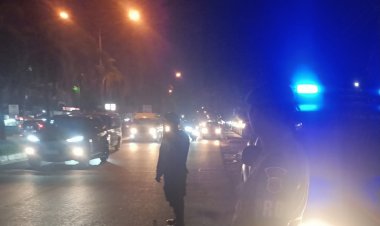 Cegah Tindak Kejahatan pada Malam Hari, Polsek Pangkalan Kerinci Intensifkan Patroli Blue Light
