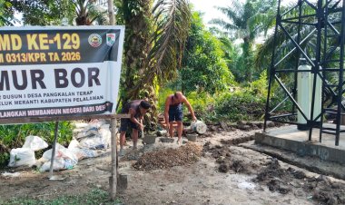 Kemanunggalan Air Bersih : Satgas TMMD Ke-129 Pacu Pembangunan Sumur Bor demi Pasokan Air Bersih Warga