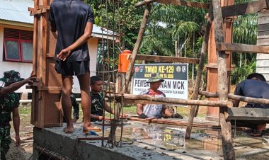 Kades Pangkalan Terap Puji Langkah Cepat Satgas TMMD Ke-129 Hadirkan Sarana MCK Modern bagi Warga