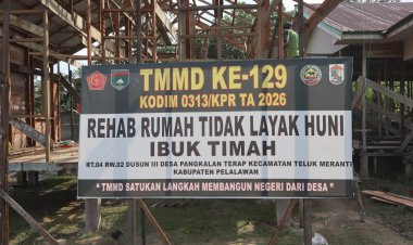Setengah Jalan Menuju Hunian Layak, RTLH Ibu Timah Di Desa Pangkalan Terap Capai Progres 50 Persen