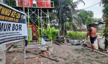 Rampung 100 Persen Instalasi Pipa Fasilitas Sumur Bor TMMD Ke-129 Kodim 0313/KPR Masuki Tahap Finis