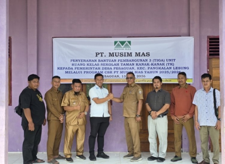 Wujud Nyata Dan Peduli Pendidikan Usia Dini, PT Musim Mas Bangun Tiga Ruang Kelas TK di Desa Pesaguan