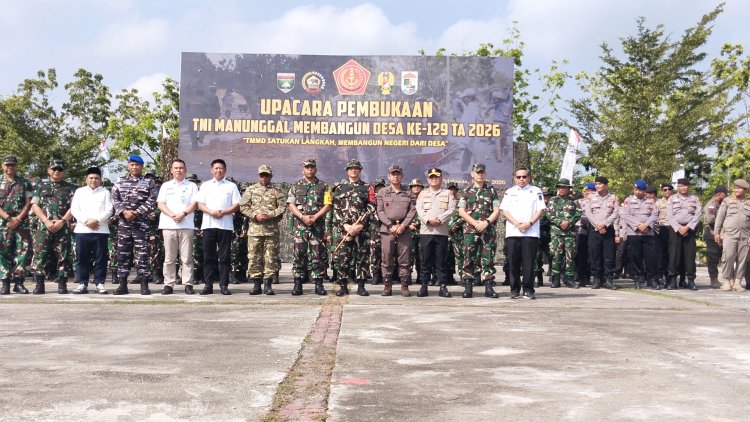 RESMI DIBUKA DI PELALAWAN, TMMD KE-129 KODIM 0313//KPR SIAP SATUKAN LANGKAH MEMBANGUN NEGERI DARI DESA