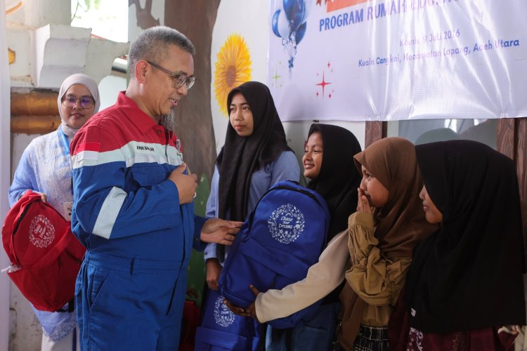 Latih Kesiapsiagaan, PHE NSO Edukasi Anak Desa Kuala Cangkoi Tanggap Bencana