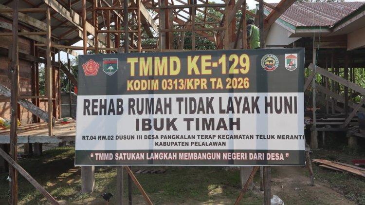 Setengah Jalan Menuju Hunian Layak, RTLH Ibu Timah Di Desa Pangkalan Terap Capai Progres 50 Persen