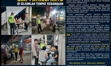 Polsek Pangkalan Kerinci Giat Patroli KRYD di Sejumlah Tempat Keramaian