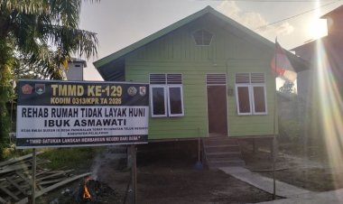 Rampung 100 Persen, Rumah Baru Ibu Asmawati Hasil Karya Satgas TMMD ke-129 Kodim 0313/KPR Siap Dihuni