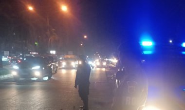 Polsek Pangkalan Kerinci Giat Patroli Blue Light Cegah Tindak Pidana dan Gangguan Kamseltibcar Lantas