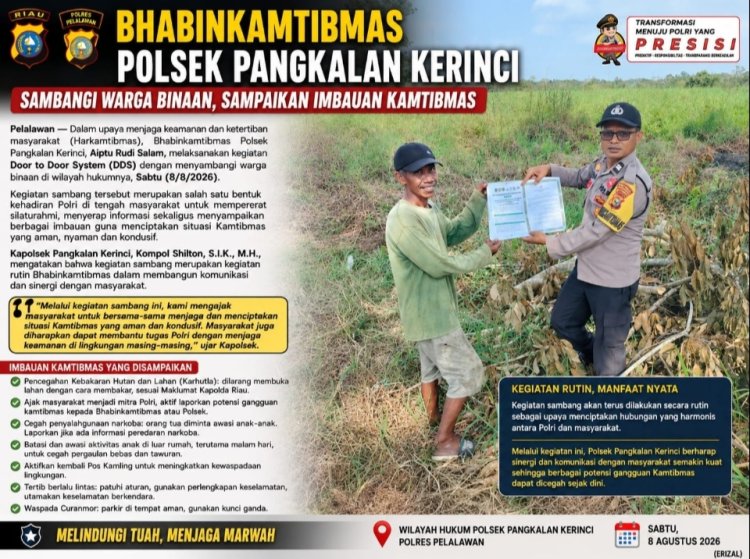 Bhabinkamtibmas Polsek Pangkalan Kerinci Sambangi Warga Binaan, Sampaikan Imbauan Kamtibmas