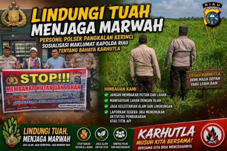 Polsek Pangkalan Kerinci Sosialisasi Maklumat Kapolda Riau tentang Bahaya Karhutla