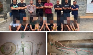 Polsek Pangkalan Kerinci Ungkap Kasus Penggelapan Truk Tronton, Delapan Orang Diamankan