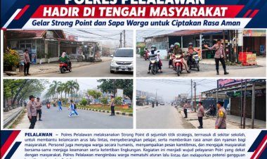 Polres Pelalawan Hadir di Tengah Masyarakat, Gelar Strong Point dan Sapa Warga untuk Ciptakan Rasa Aman