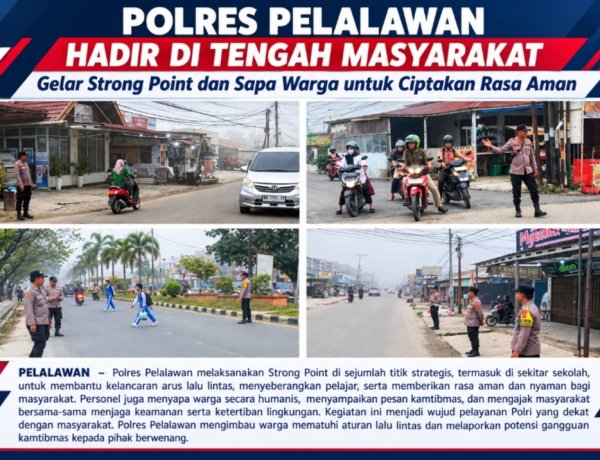 Polres Pelalawan Hadir di Tengah Masyarakat, Gelar Strong Point dan Sapa Warga untuk Ciptakan Rasa Aman